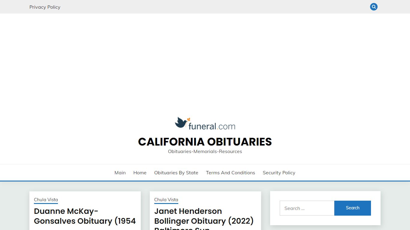 California Obituaries – Obituaries-Memorials-Resources